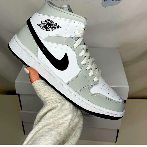 Jordan Shoes Authentic Air Jordan Mid Grey Fog Blackwhite 75us New